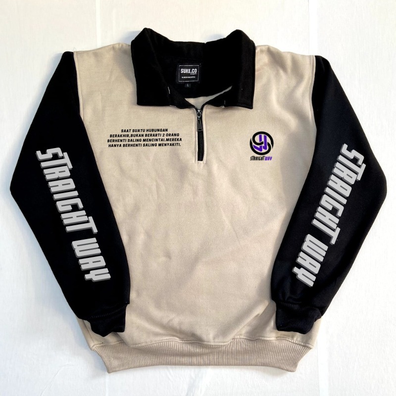 Jaket Halfzip combi  Resleting Pria Wanita Suke.Co//Jaket Zipper Gaya Korea Unisex//Jaket Distro Lok