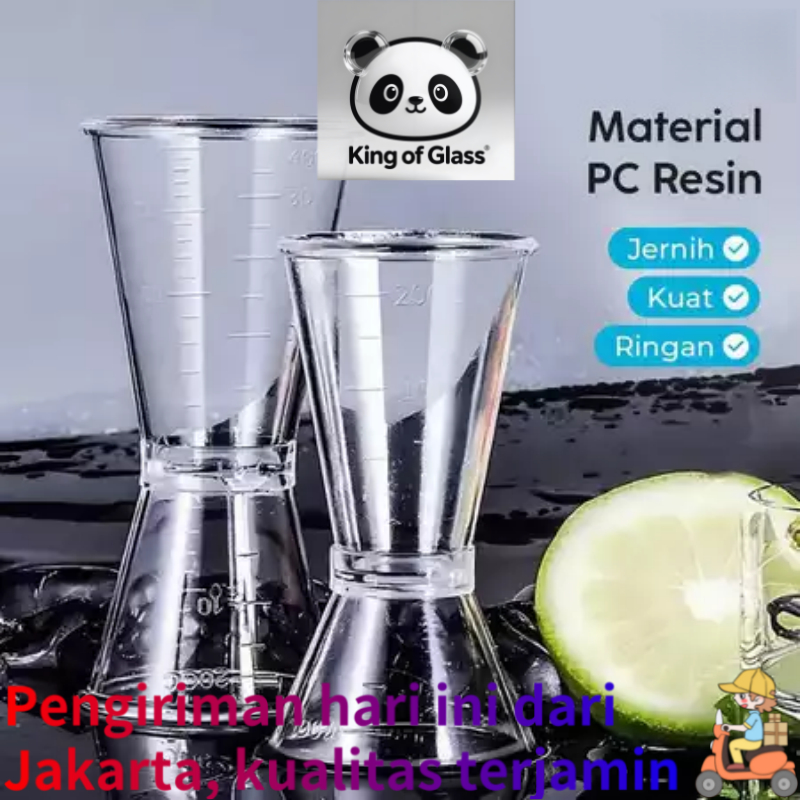 พลาสติกโปร่งใส Bender Double Jigger ถ้วยตวงวัดน้ําเชื่อม / ถ้วยตวง / ถ้วยตวง / กาแฟ Jigger 10 - 20 c