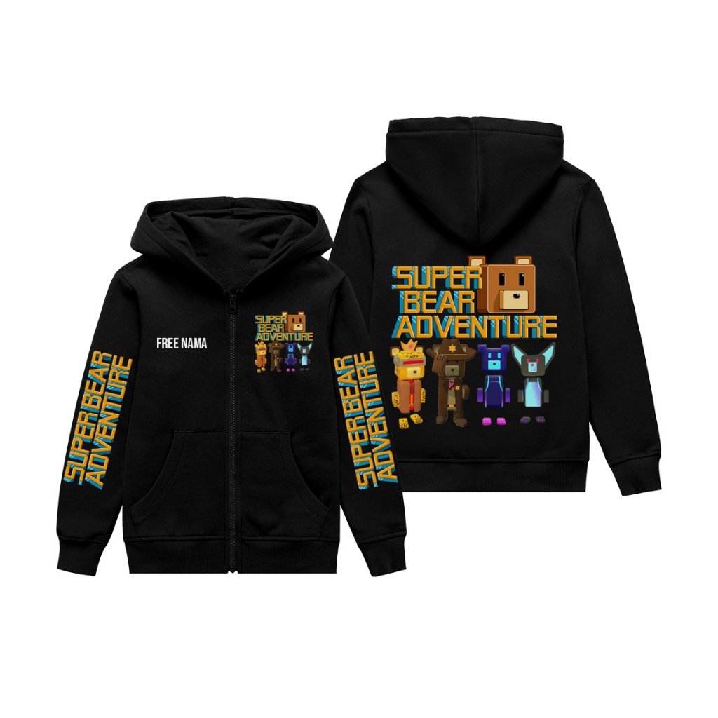 SUPER BEAR ADVENTURE SKIN ELITE CHILDRENS HOODIE JACKET ฟรีพิมพ์ชื่อ