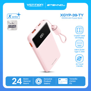 Vention CCC Powerbank X Series Built-in Cable C to C Fast Charging 10000mAh 20000mAh LED Display Fast Charging 22.5W