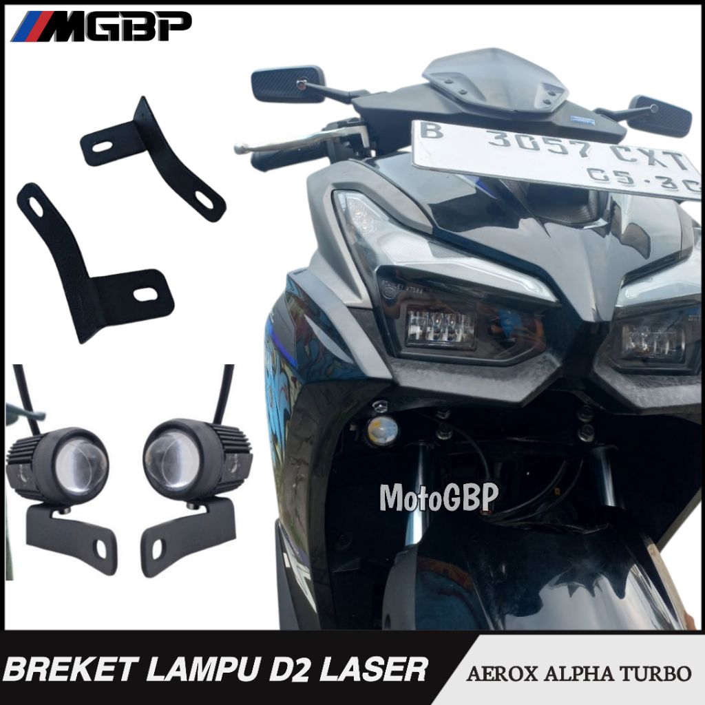 D2 เลเซอร์ Spotlight Mount Bracket Yamaha Aerox Alpha Aerox Turbo 2025 PNP ติดตั้ง LV_
