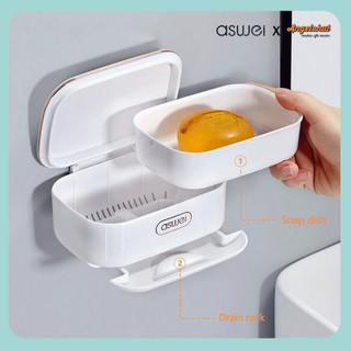 ASWEI A73FZH Flip The Soap Box -Tempat Rak sabun batang mandi cuci tangan wastafel kamar mandi