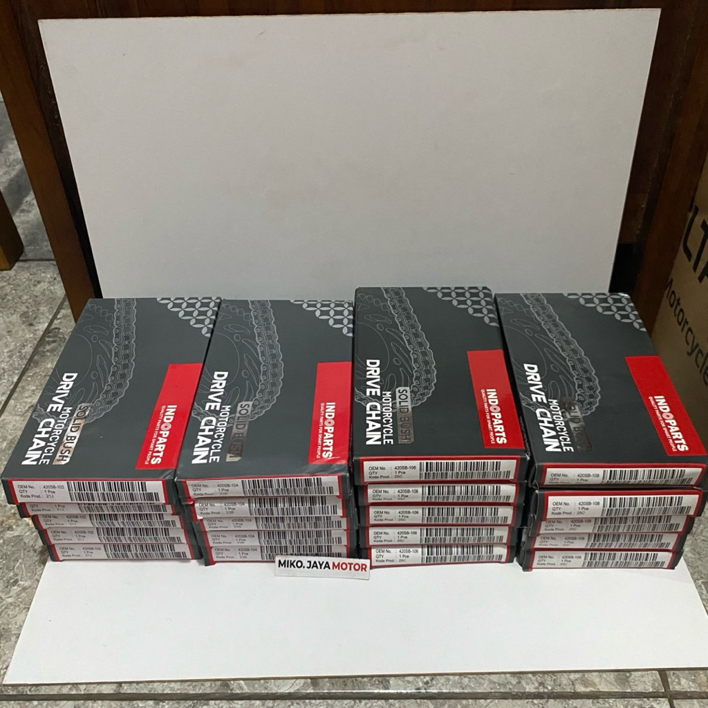 MOTORCYCLE DRIVE CHAIN 420-102 / 420-104 / 420-106 / 420-108 ORIGINAL INDOPARTS