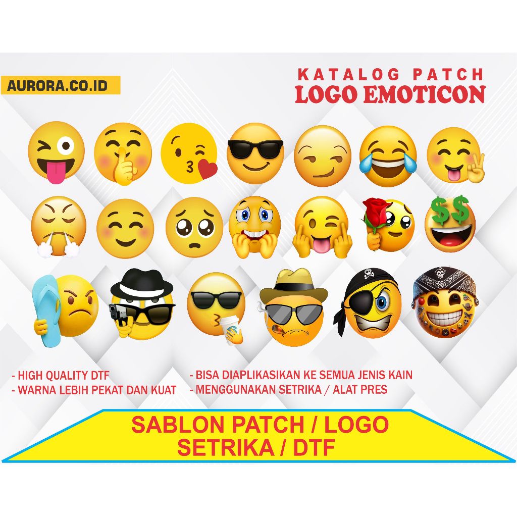EMOTICON IRON DTF SCREEN PRINTING / PRINTING เดี่ยว