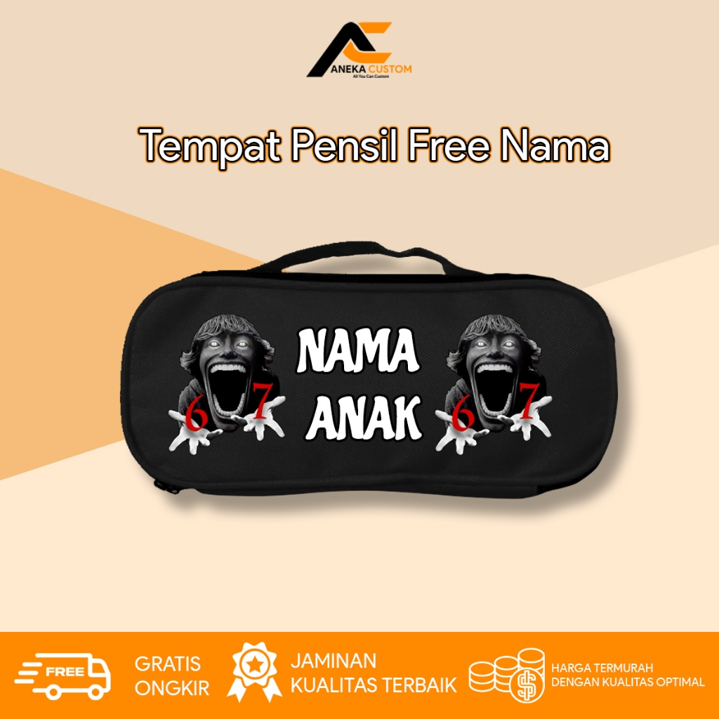 Roblox SCP 67 SCP Six Seven Character Pencil Case Custom ชื่อฟรีชื่อ