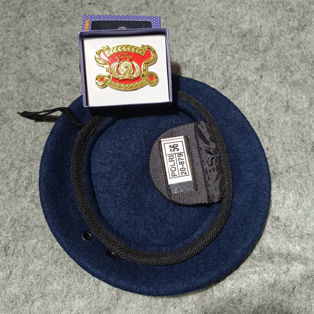 BRIMOB Fullset Quota Beret + Quota Emblem / BRIMOB Quota Beret / BRIMOB Beret