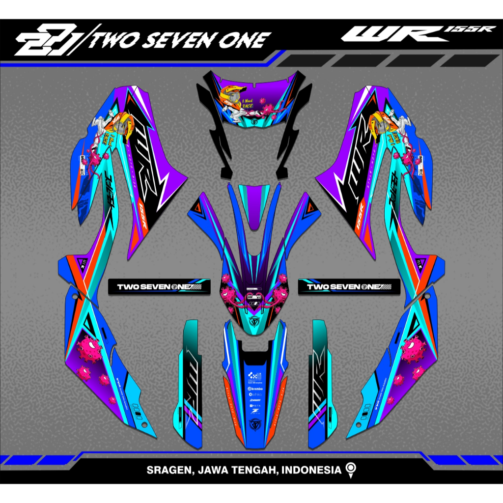 NEW DESIGN DECAL YAMAHA WR 155 FULL BODY PREMIUM SUPERGLOSSY CODE 142