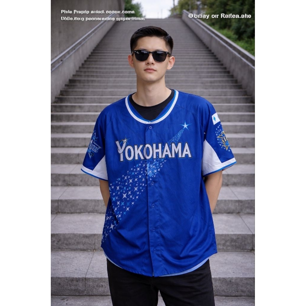 (ใหม่) Yokohama baystars official 0R1 เบสบอลแฟนๆ Jersey shirt size L oversize (P70 x L60)