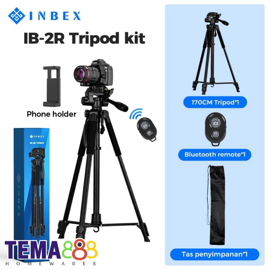 HP INBEX IB-2R 170 ซม.อลูมิเนียมโทรศัพท์กล้องขาตั้งกล้องผู้ถือแหนบมัลติฟังก์ชั่ DSLR วิดีโอขาตั้งกล้