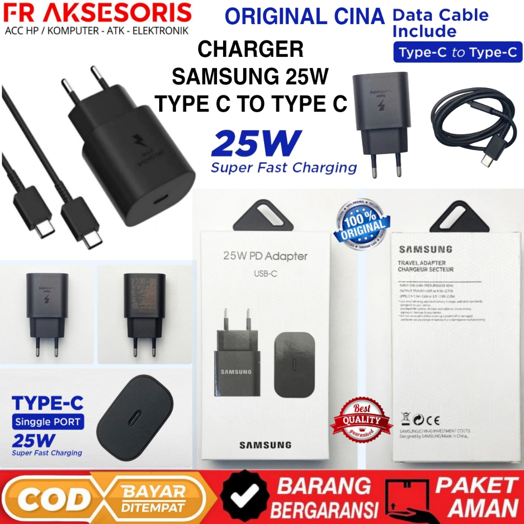 Samsung 25W Fast Charger Type C Original PD 25W CHARGER 25W Samsung Ori Super Fast สายชาร์จ Charger 