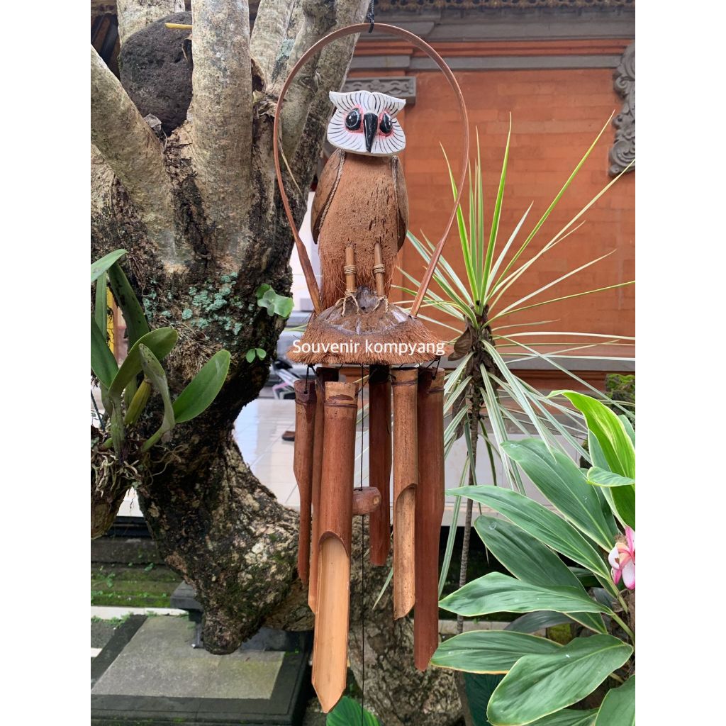 OWL WIND CHIME/BAMBOO WIND CHIME