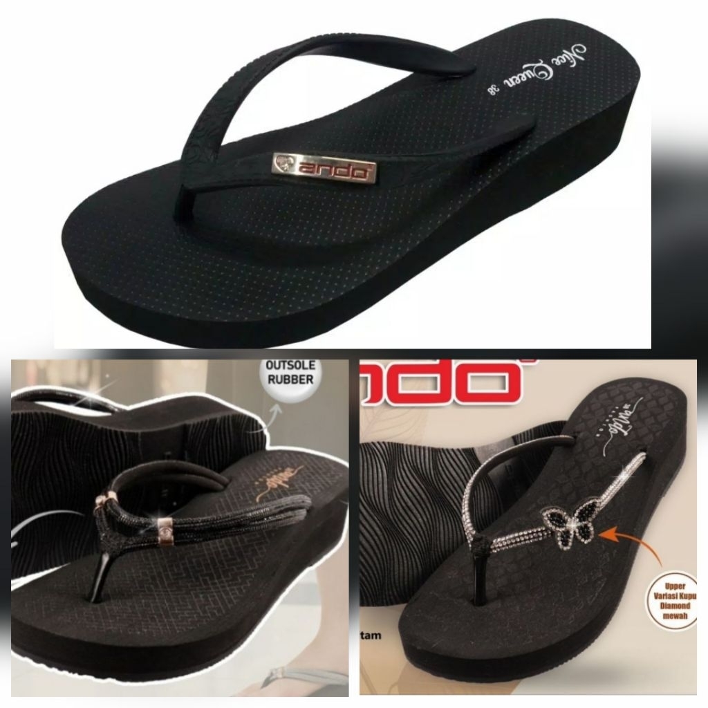 ANDO NICE QUEEN SANDALS/ ANDO NICE QUEEN ผู้หญิง WEDGES FLIP-FLOPS/ ANDO nice blink FLIP-FLOPS