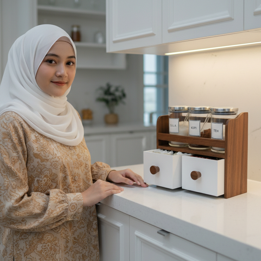 *RK// Minimalist Kitchen Organizer Rack / Spice & Coffee Bar Kit คอนเทนเนอร์