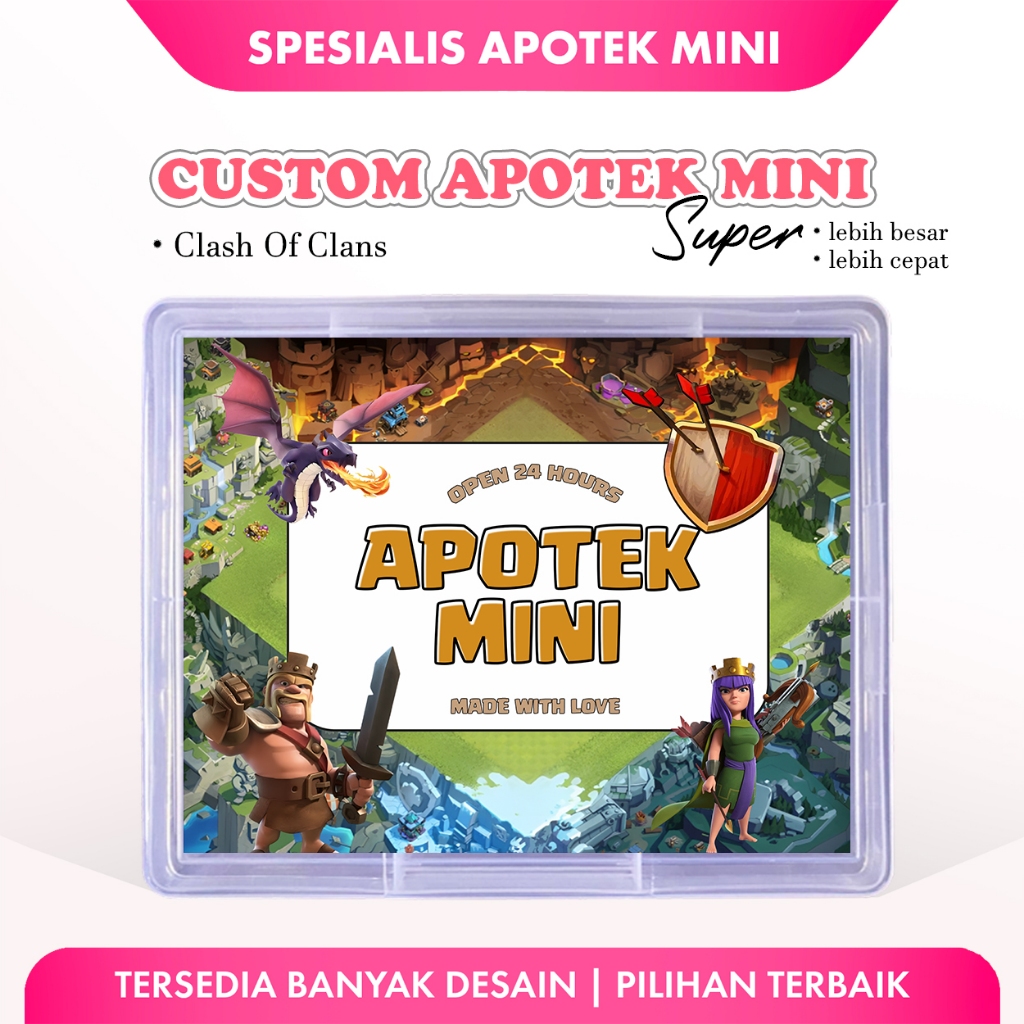 Mini Pharmacy Ready Custom Super Sticker Gift Character Theme - Clash Of Clans