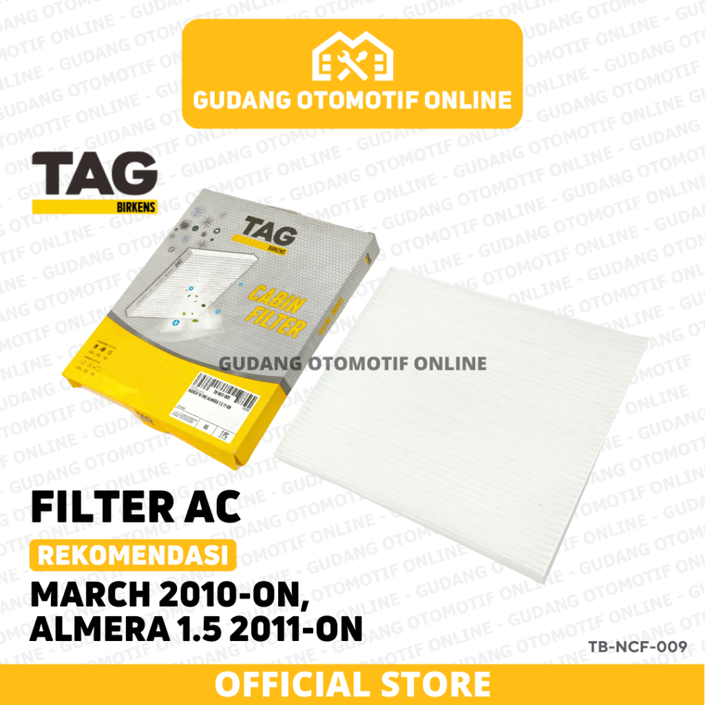 Cabin AC Filter Nissan March 2010 และ Above Almera 1.5 2011 และ Above Birkens Tag TB-NCF-009