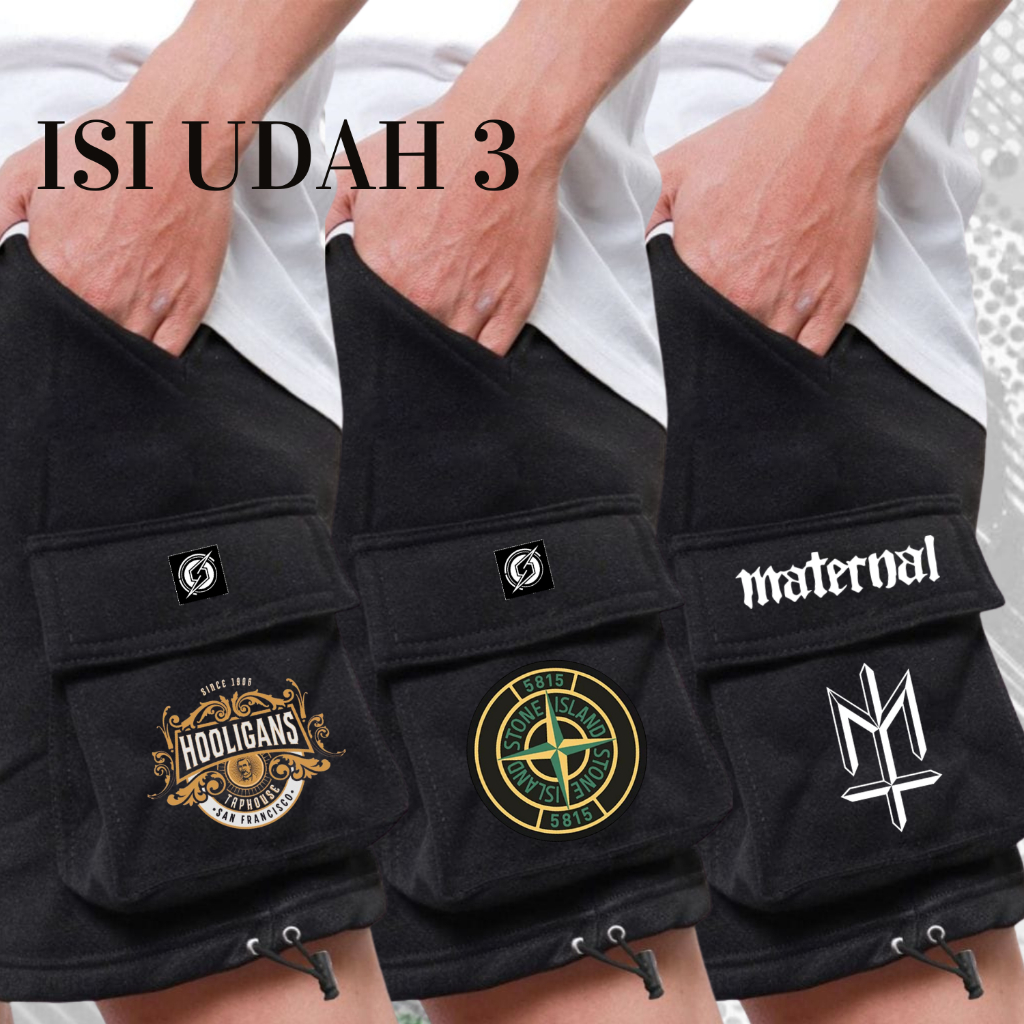 สินค้า!!! 3PCS SAVING PACKAGE 100K CARGO SHORTS, กางเกงขาสั้น DISTRO CARGO ดั้งเดิม, รุ่น VIRAL ใหม่