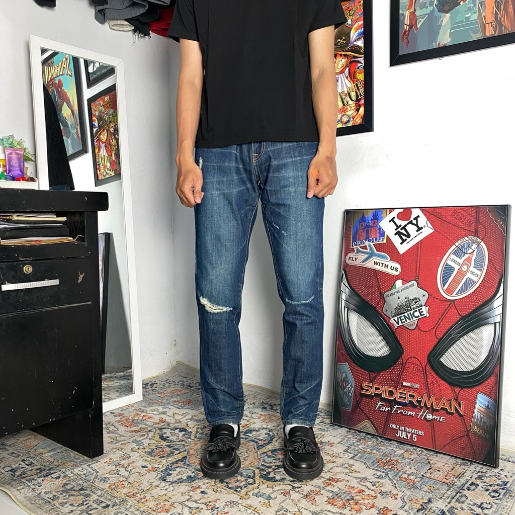 PLAC STRETCH DARK INDIGO BLUE JEANS