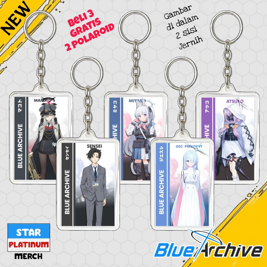 พวงกุญแจ GANTUNGAN Blue Archive - พวงกุญแจ Blue Archive - พวงกุญแจอนิเมะ - พวงกุญแจ GSC President - 