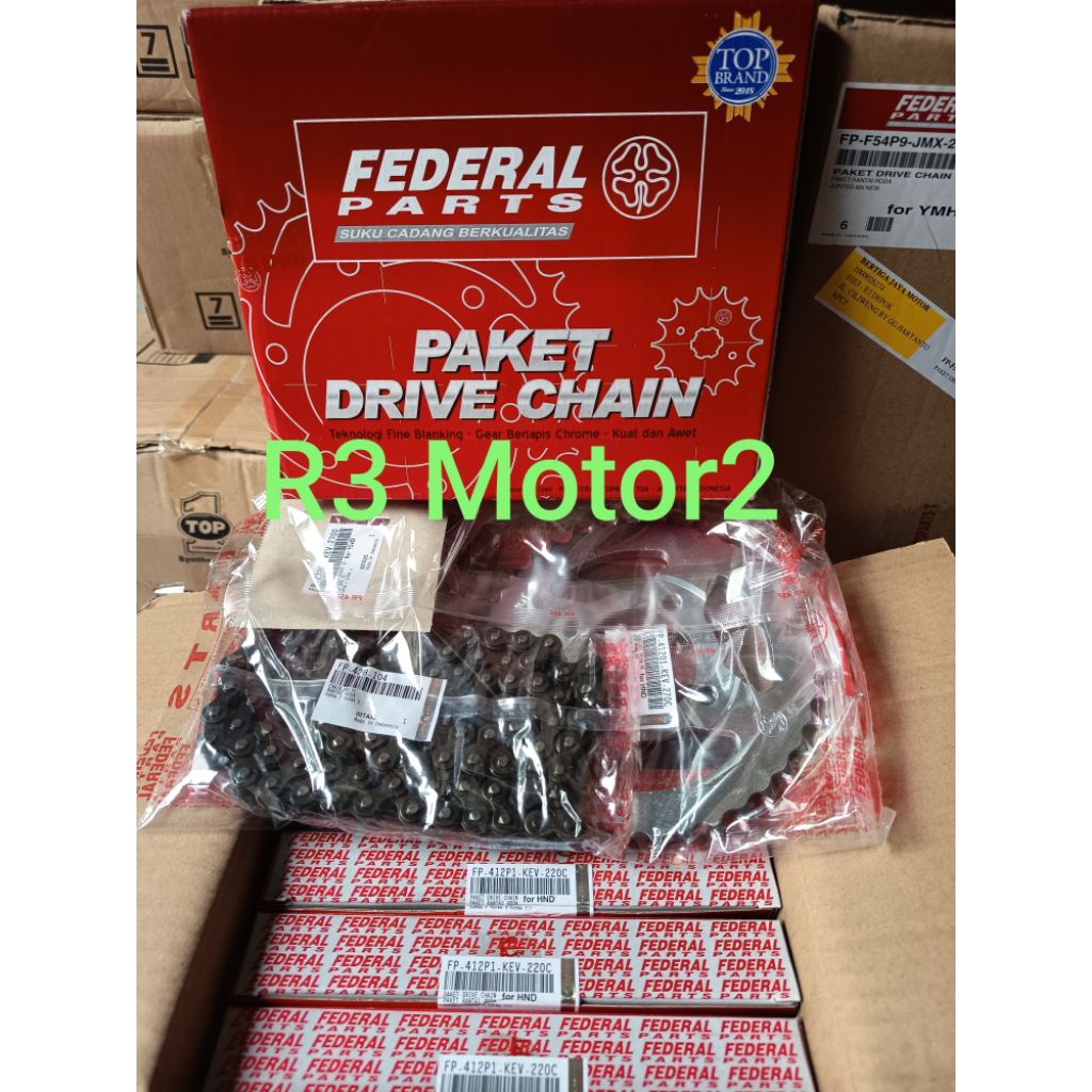 ชุดเกียร์ / ชุดเกียร์ FEDERAL FP-412P1-KEV-220C 428H-104L-15T-40T For Supra (เก่า), Supra X (เก่า) แ