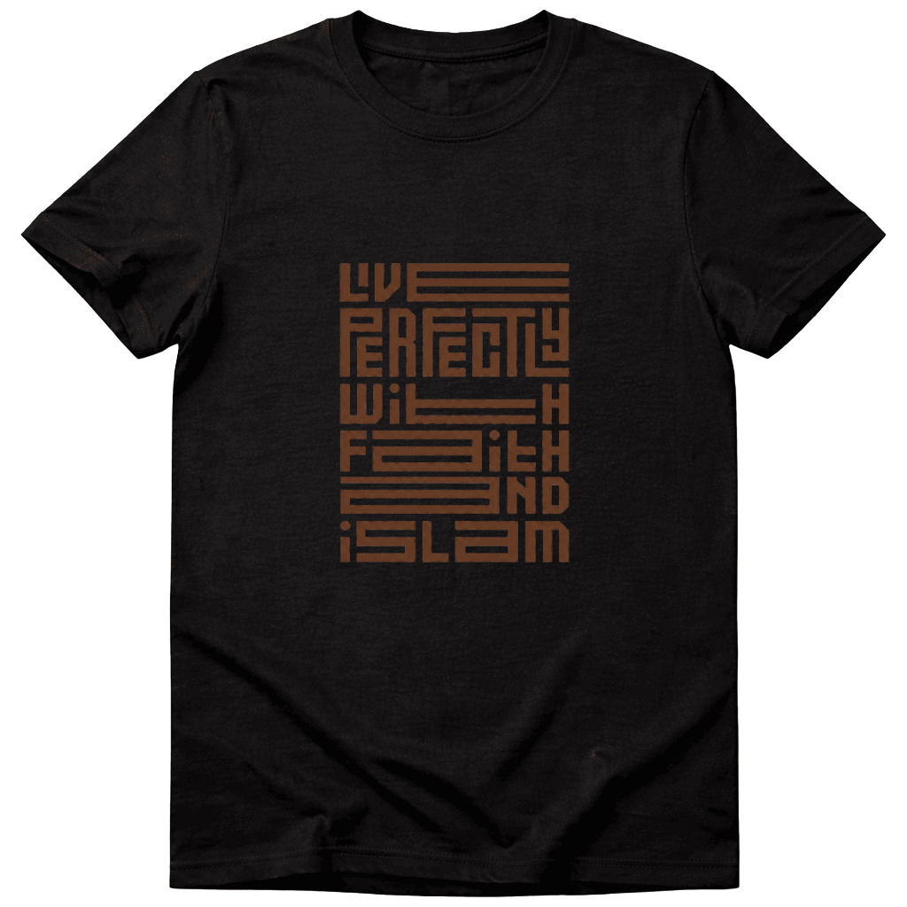 KATUN Live Pretty With Faith In Islam T-Shirt – เสื้อยืดอิสลาม Combed Cotton 30s Premium Unisex Blac