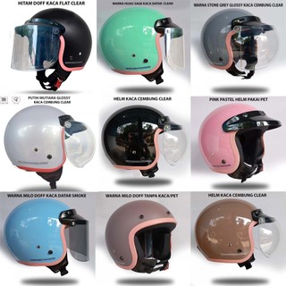 Helm Bogo List Pink Full Leher SNI Motorcyle helem murah berkualitas retro clasic classic klasik