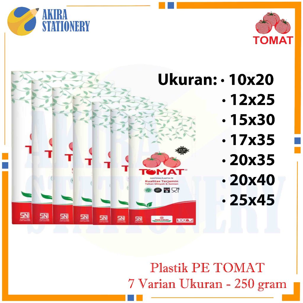 พลาสติกมะเขือเทศ PE ขนาด 10x20 12x25 15x30 17x35 20x35 20x40 25x45 ซม. 03 ไมครอน / พลาสติกยืดหยุ่น ข