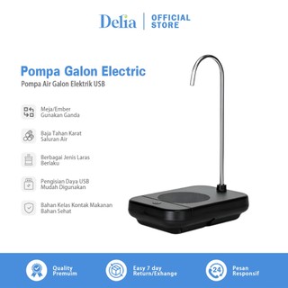 Pompa Galon Electric Dispenser Portable Tatakan Meja Stainless Rechargeable USB - JR-818