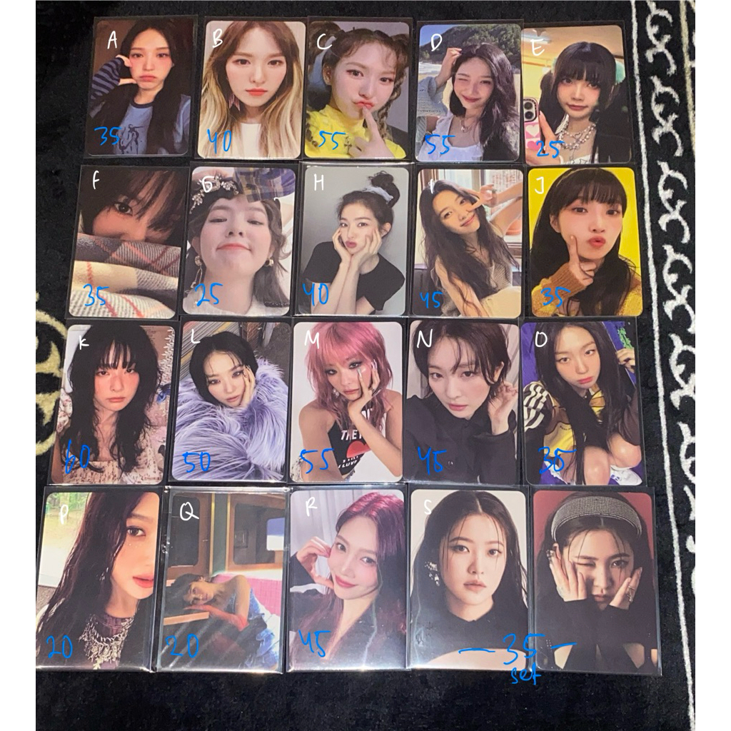 Photocard pc กํามะหยี่สีแดงจอย seulgi irene wendy yeri