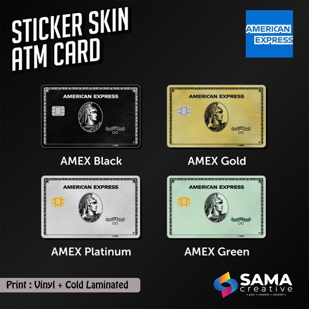 American Express - สติ๊กเกอร์สกินการ์ด - Vinyl ATM Debit, บัตรเครดิต, Emoney, Flazz, AMEX Sticker Ac
