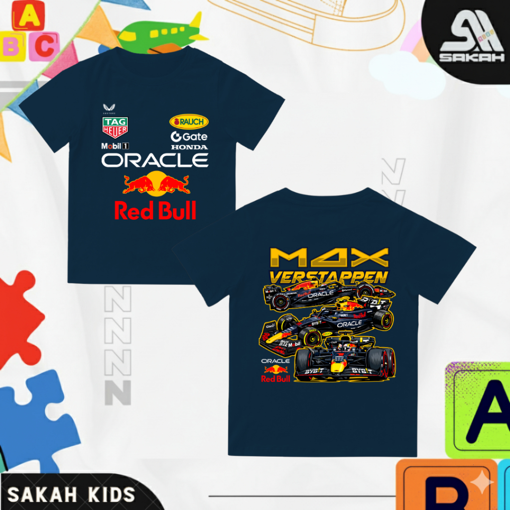 SAKAH STORE KIDS MAX VERSTAPPEN RED BULL HONDA CHILDRENS T-SHIRT 1-10 ปี