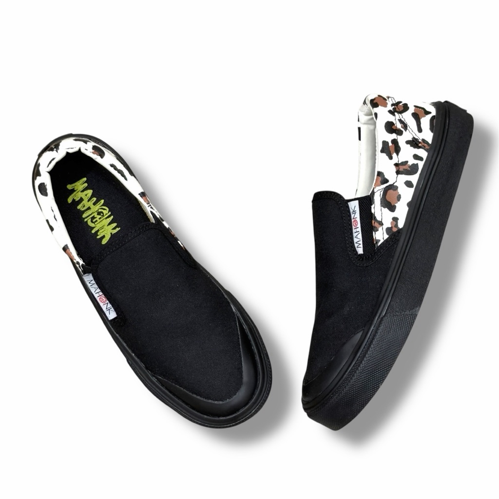 รองเท้า LOKAL MAHONK - Slip On Halfmoon Leopard 36-45 แบรนด์ท้องถิ่นดั้งเดิม