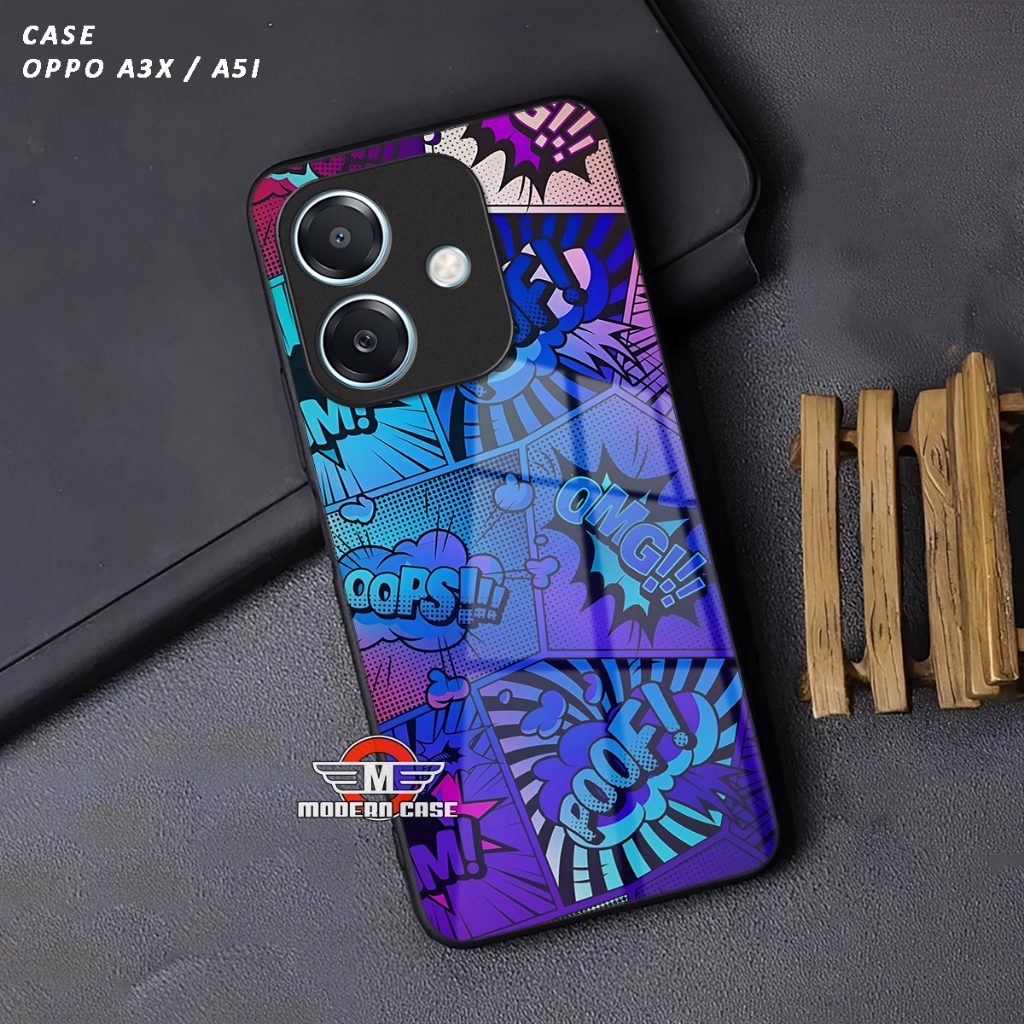 HP Modern - Softcase Glass Glitter Glass สําหรับ OPPO A5i, OPPO A3X, OPPO A5X - ใหม่ล่าสุด OPPO A5i 