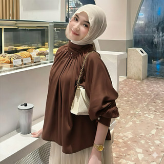 Leya Blouse Atasan Wanita Batwing Rayon Twill Premium Halus Adem Nyaman