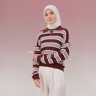 RUBI Lyra rugby polo sweater knitwear atasan rajut wanita