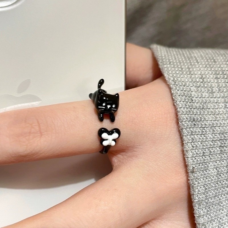 Ohellow.Studio BISCCO Monster Y2K Character Ring – Unisex สุนทรียศาสตร์น่ารัก