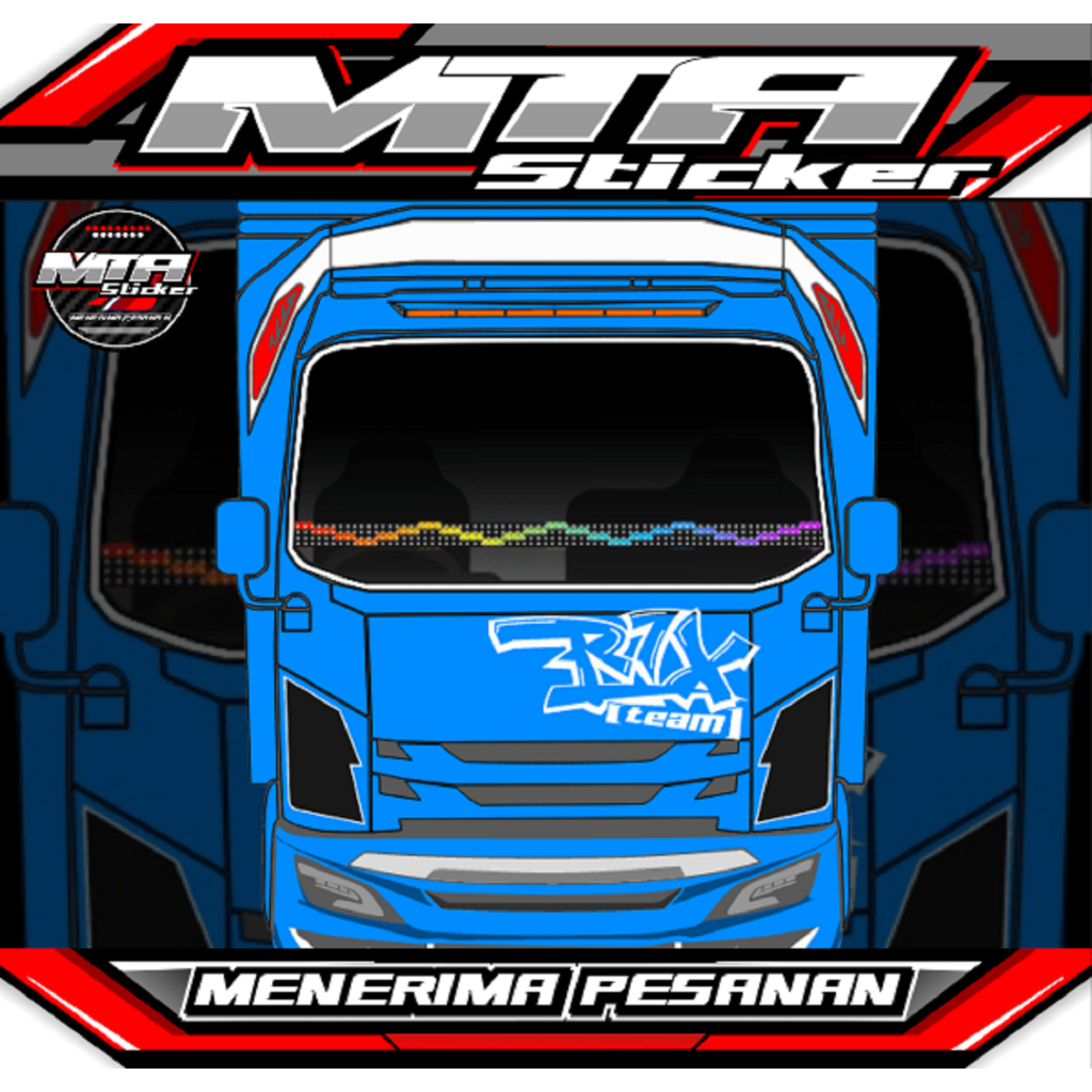 Giga R7X Team Truck Front Cabin Cutting Sticker - Truck Variation Sticker - ออกแบบฟรีแบบกําหนดเอง