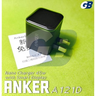 Anker A121D Nano 45w watt GaN Charger 1 Port Charger with Smart Display 180° Foldable PPS PD iPhone Samsung Adaptive Fast Charging