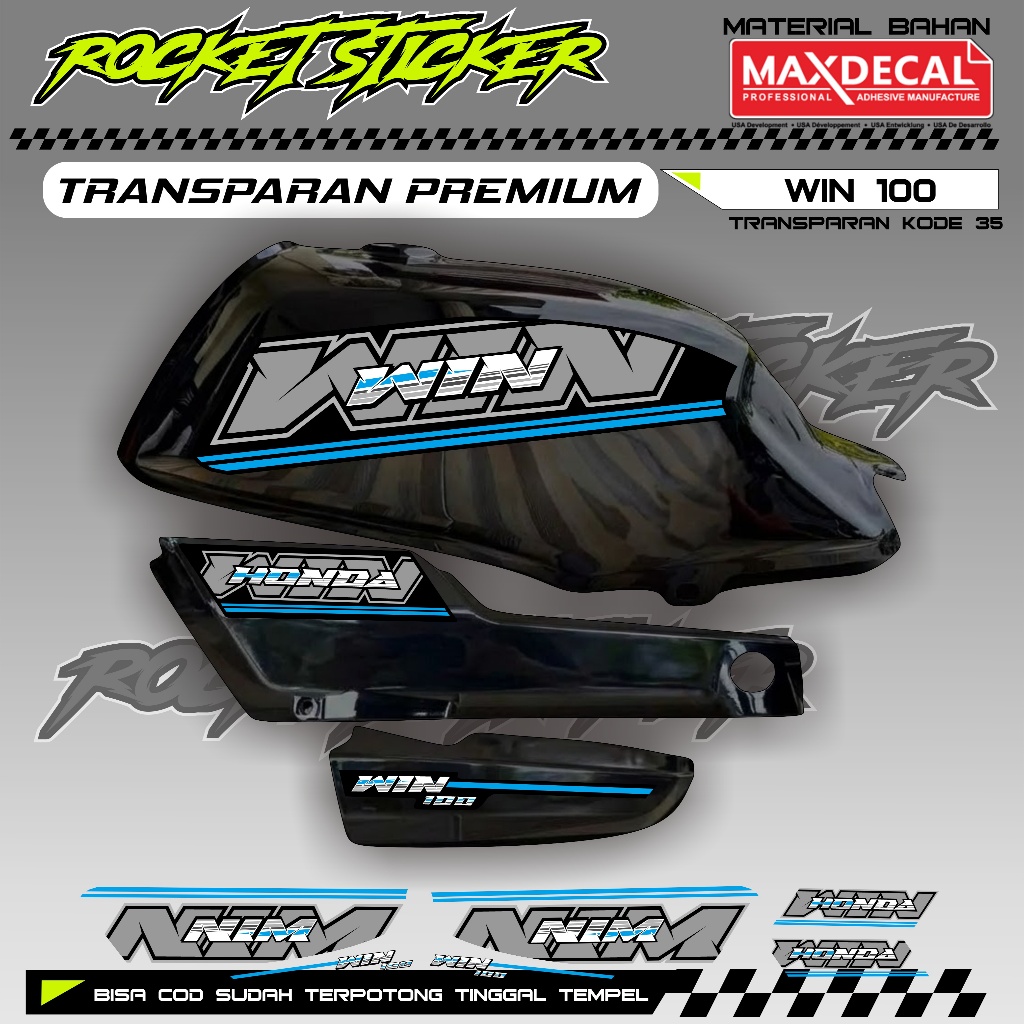 WIN Striping WIN สติกเกอร์ Variation WIN UV TRANSPARENT CODE 35 PREMIUM MAXDECAL MATERIAL