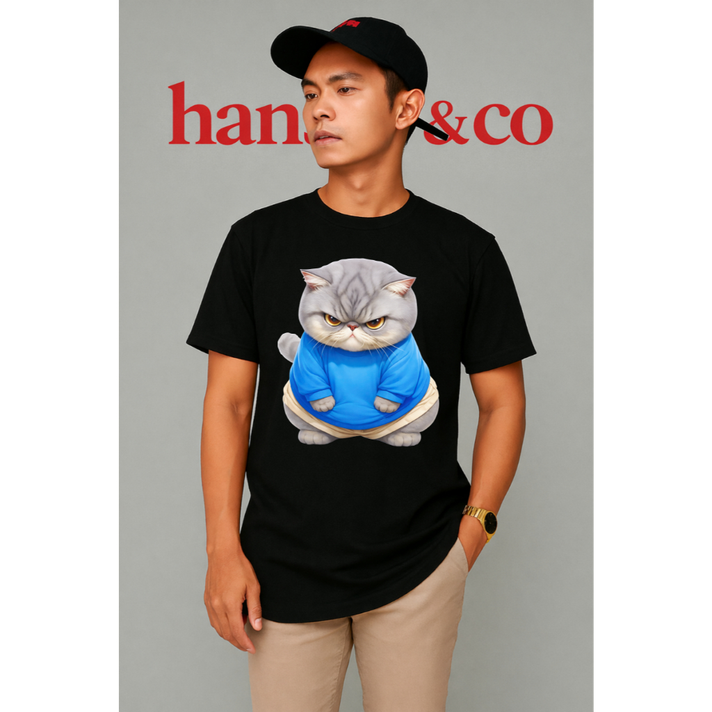 เสื้อยืดผู้ชายพรีเมี่ยมลายแมวน่ารัก 3D Animation Animation Animation เสื้อยืดผู้ชาย Hc0908 By hans &