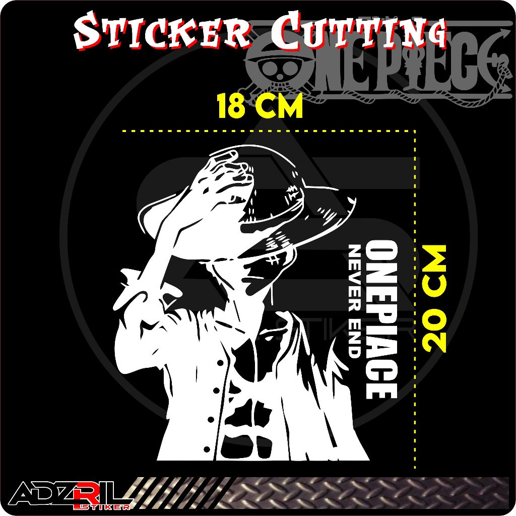 ONE PIECE CUTTING STICKER UK 20X18CM (017) / STRAW HAT / RUFFY STICKER / MOTORCYCLE STICKER / สติ๊กเ