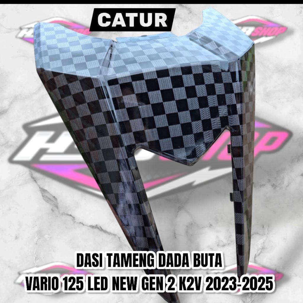 Blind chest shield tie carbon dip wtp glossy chess motif VARIO 125 LED NEW GEN 2 K2V 2023 2024 2025