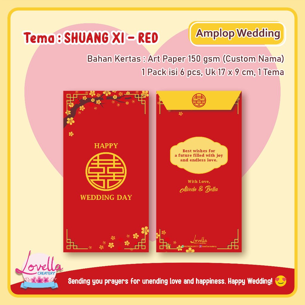 HAPPY WEDDING ENVELOPE / HAPPY WEDDING ANGPAO (STANDARD)
