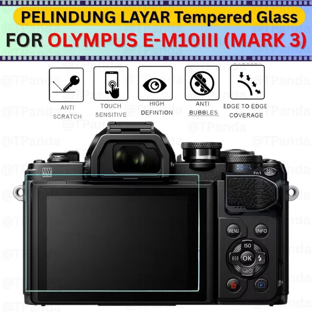 LAYER OLYMPUS E-M10 Mark III ปกป้องหน้าจอ (Mark 3) กระจกนิรภัยป้องกันหน้าจอกล้อง Anti-Scratch LCD กล