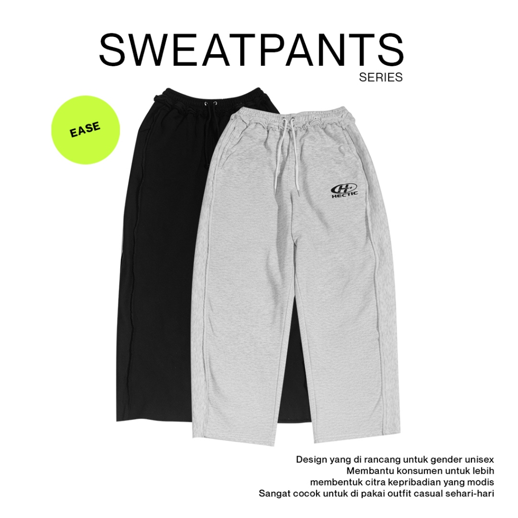 Hectic - กางเกง Baggy - กางเกงวอร์มสีดํา - Ease