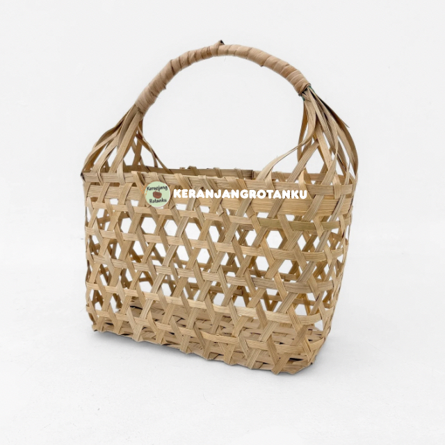 ถุงพัสดุตะกร้าไม้ไผ่ 35x15x22