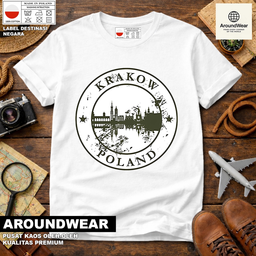 เสื้อยืดโดย POLAND 9, USING A STATE TAG ASSAL POLAND PREMIUM SOUVENIR MATERIAL GIFT