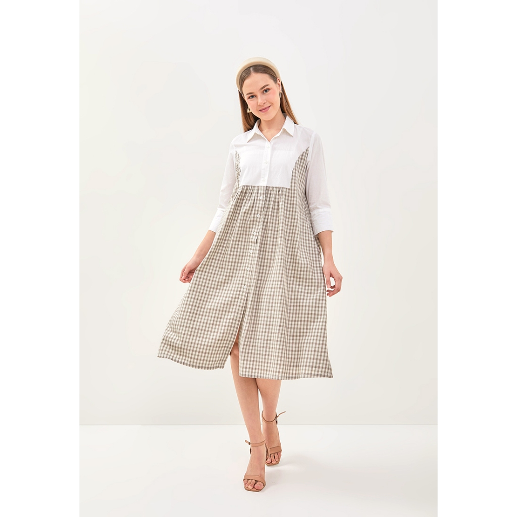 AKO Dress Khaky Check | 13-0115