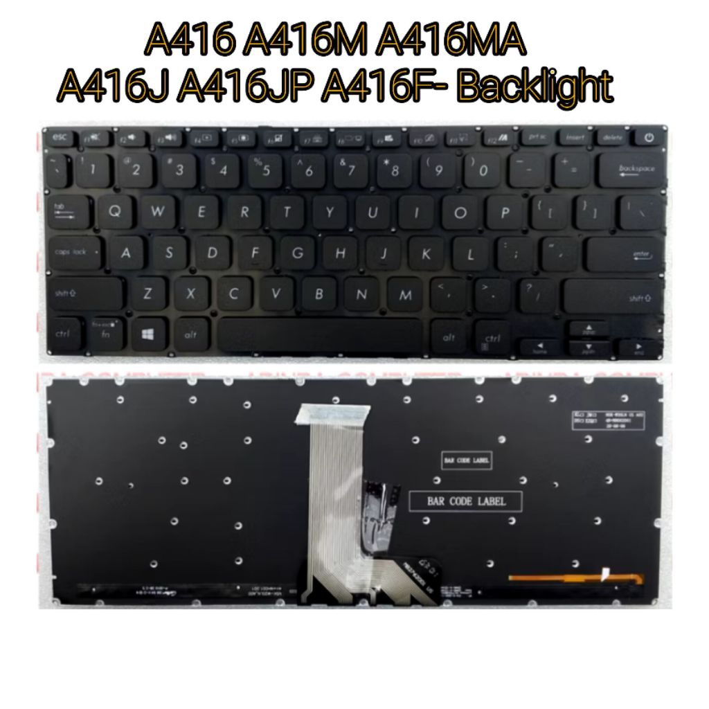 คีย์บอร์ด As Vivobook A416 A416M A416MA A416J A416JP A416F A409 สีดํา - ไฟแบ็คไลท์