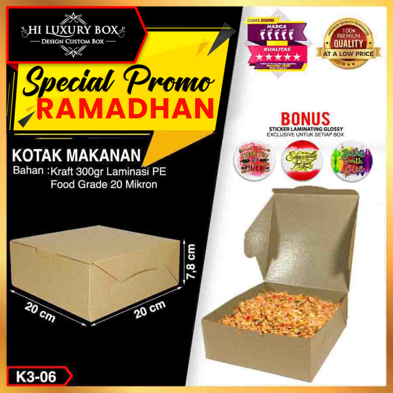 กล่องข้าว | อาหารพลู | กล่องข้าว | KRAFT KRAFT KRAFT | กล่องข้าว 20x20x7.8 | กล่องข้าว