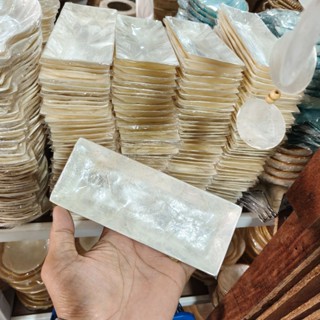 แผ่นเปลือกหอยสีขาวสี่เหลี่ยมผืนผ้าแผ่นเปลือกหอยสีขาว 7x18ซม